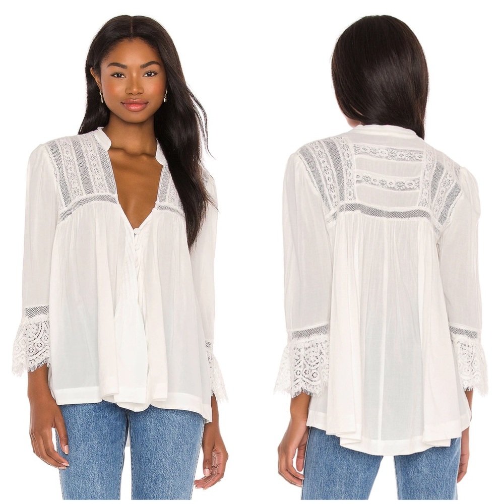 Free People Boho Esme Button Down Blouse